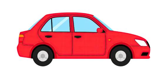 赤いセダン車のイラスト